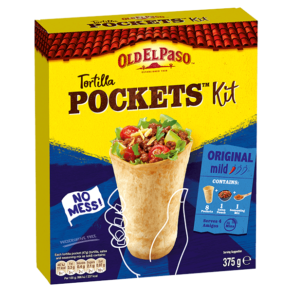pack of Old El Paso's tortilla pockets kit promoting paris olympic competition (375g)